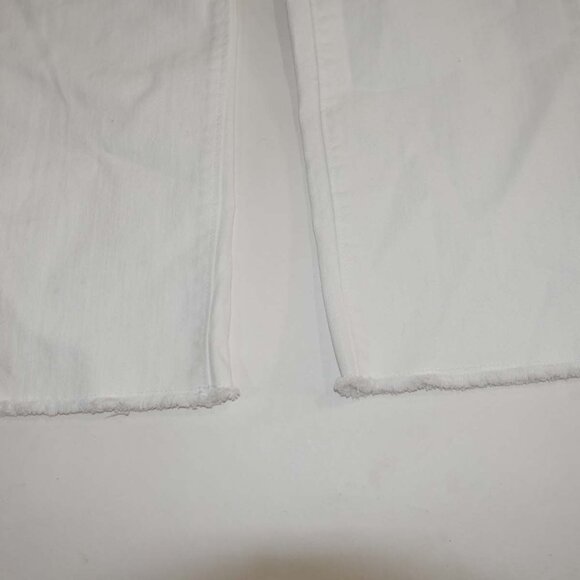 Loft Women's Curvy Straight Leg Crop Jeans Size 4 NWT White High Rise Raw Hems - Picture 3 of 9